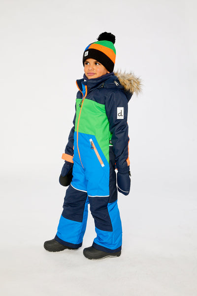 Kids One Piece Discover Snowsuit Blue Green And Orange - J10DB77_04006