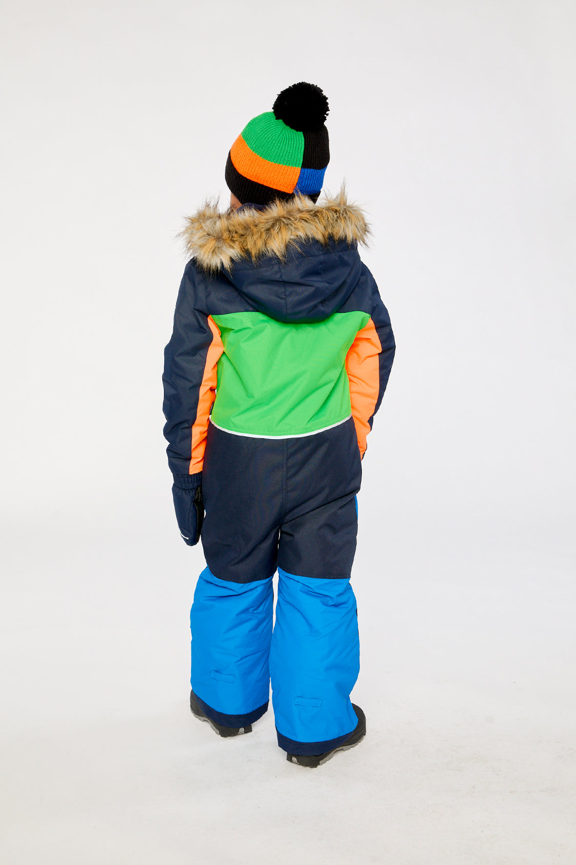Kids One Piece Discover Snowsuit Blue Green And Orange - J10DB77_04006