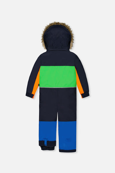 Kids One Piece Discover Snowsuit Blue Green And Orange - J10DB77_04006