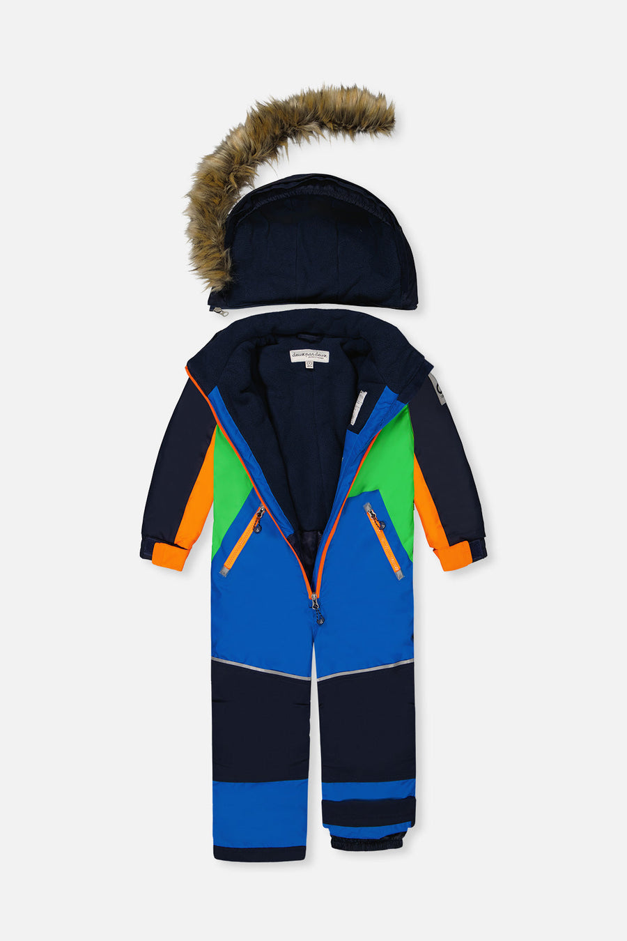 Kids One Piece Discover Snowsuit Blue Green And Orange - J10DB77_04006