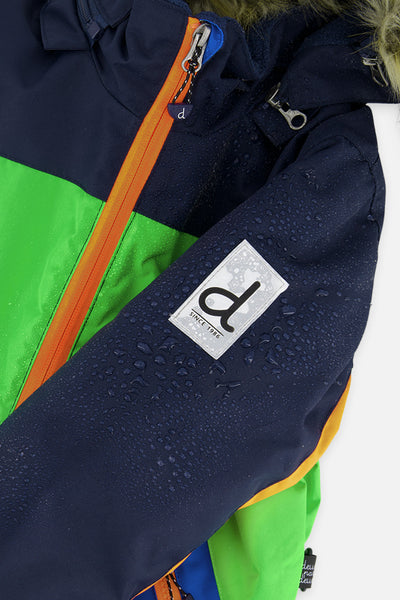 Kids One Piece Discover Snowsuit Blue Green And Orange - J10DB77_04006