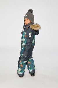 Kids One Piece Discover Snowsuit Blue Bear Print - J10DB77_1J052