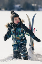 Kids One Piece Discover Snowsuit Blue Bear Print - J10DB77_1J052