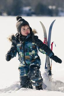 Kids One Piece Discover Snowsuit Blue Bear Print - J10DB77_1J052