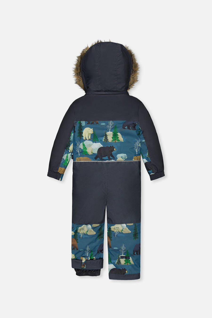 Kids One Piece Discover Snowsuit Blue Bear Print - J10DB77_1J052