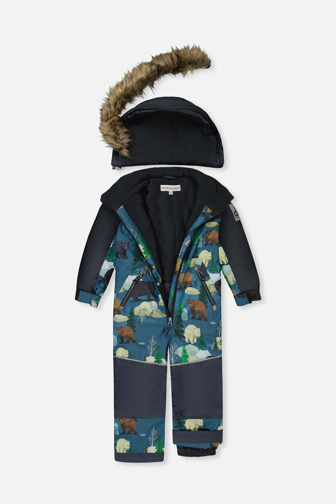Kids One Piece Discover Snowsuit Blue Bear Print - J10DB77_1J052