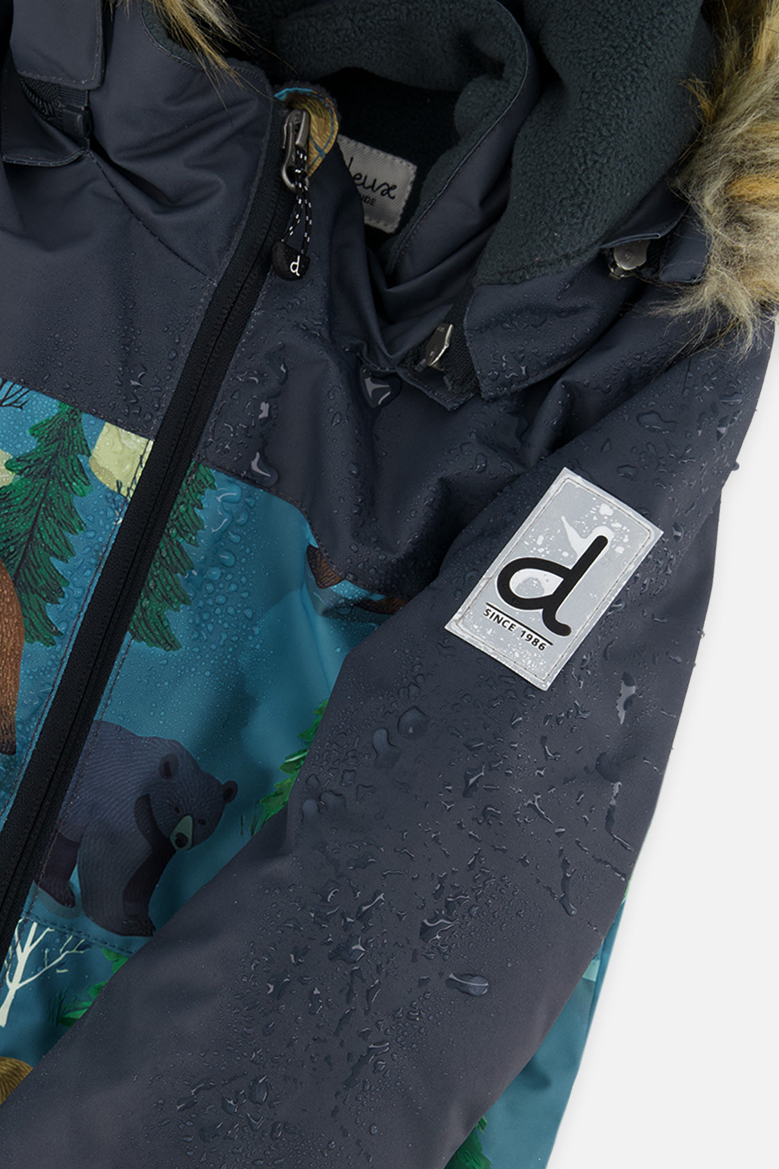 Kids One Piece Discover Snowsuit Blue Bear Print - J10DB77_1J052