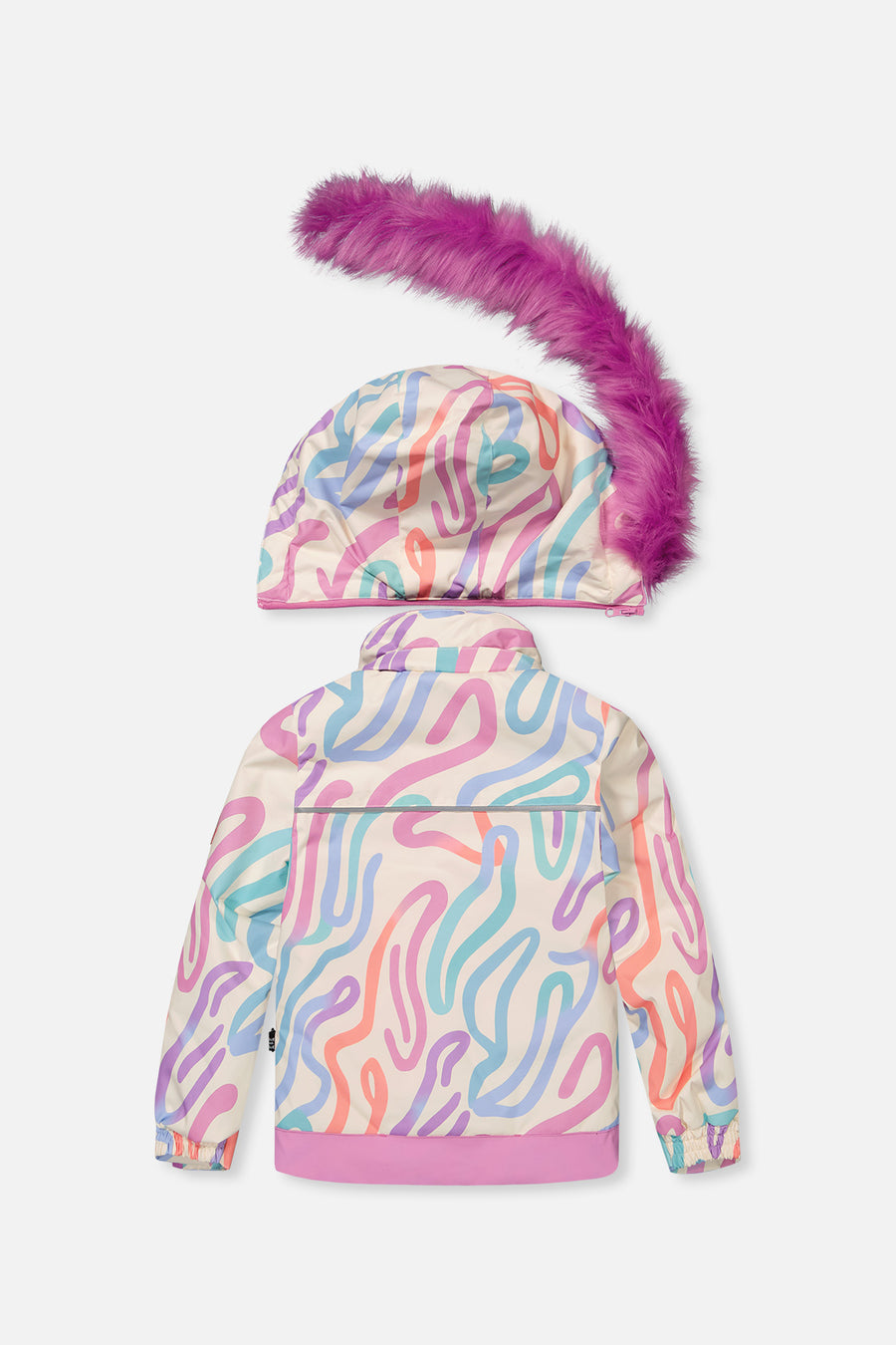 Zweiteiliger Discover-Schneeanzug mit mehrfarbigem Linienprint