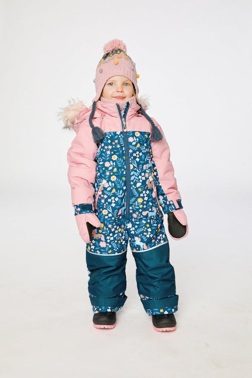 Kids One Piece Discover Snowsuit Blue And Pink Unicorn Print - J10DG70_1J016