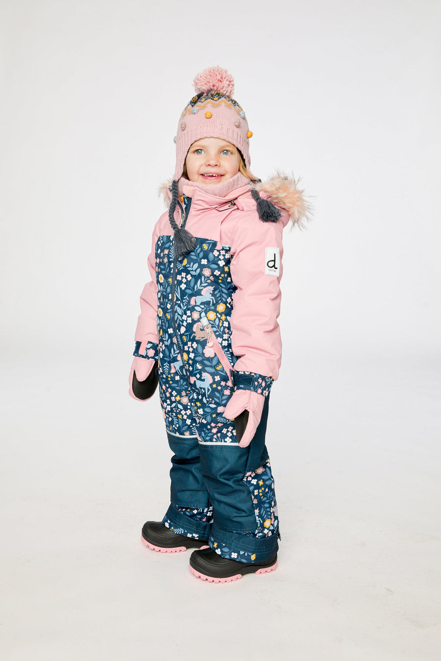 Kids One Piece Discover Snowsuit Blue And Pink Unicorn Print - J10DG70_1J016