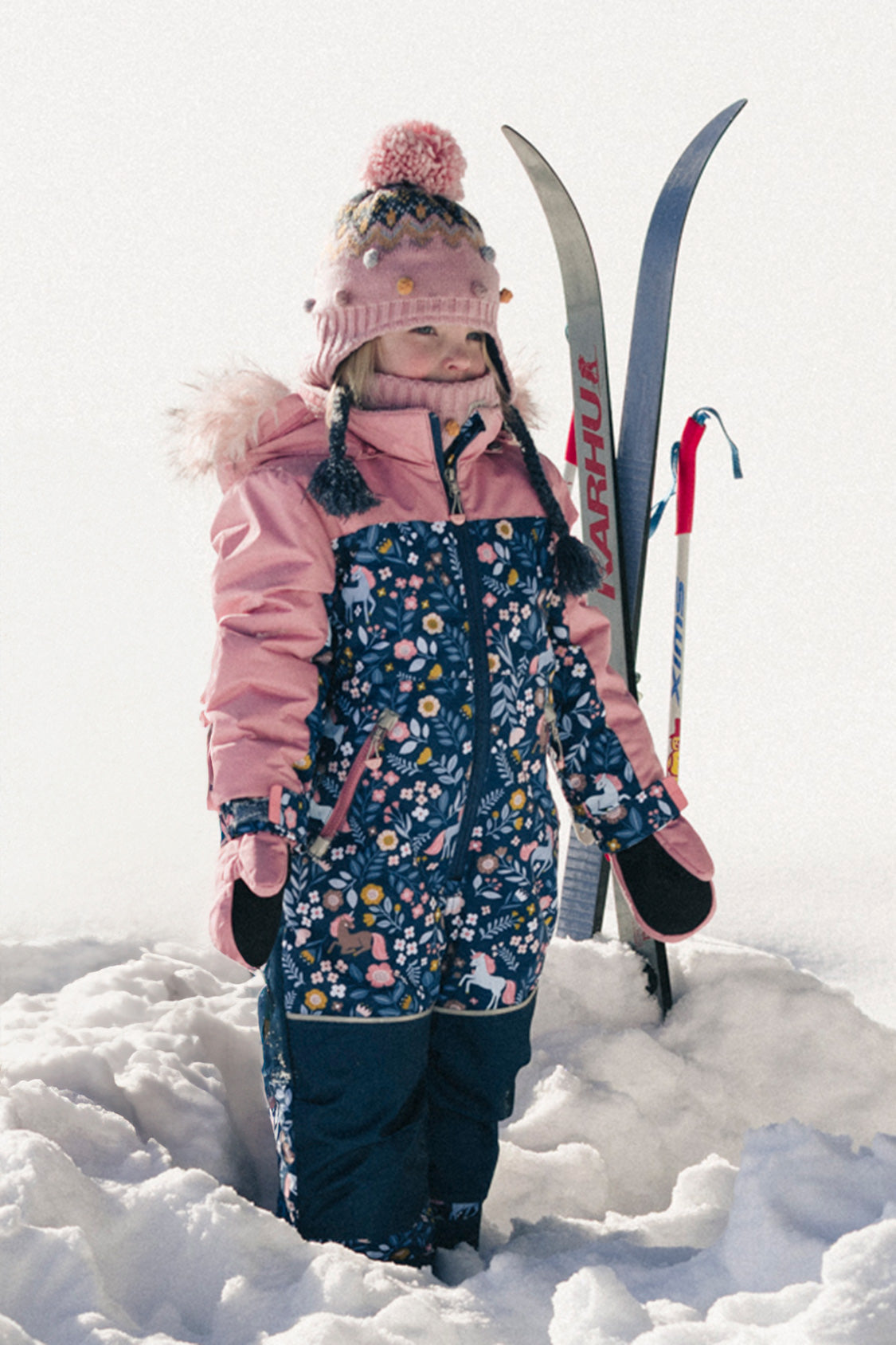 Kids One Piece Discover Snowsuit Blue And Pink Unicorn Print - J10DG70_1J016