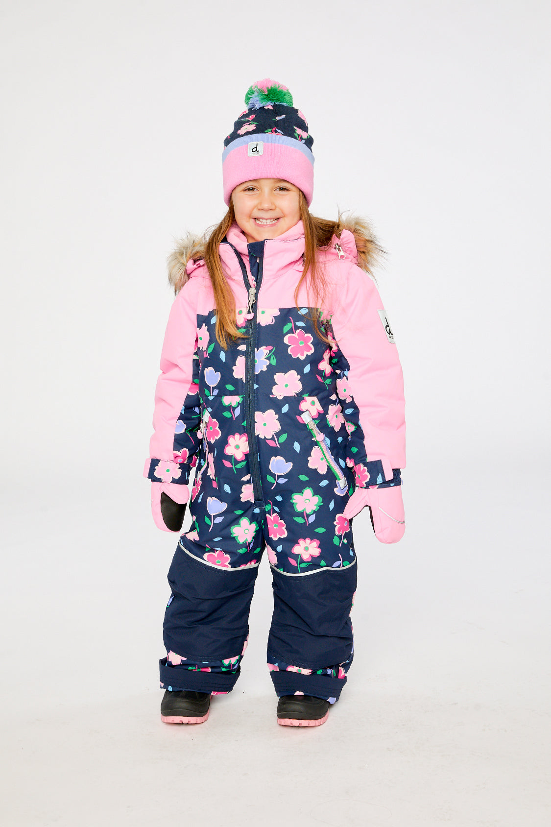 Kids One Piece Discover Snowsuit Blue Floral Print - J10DG70_1J018