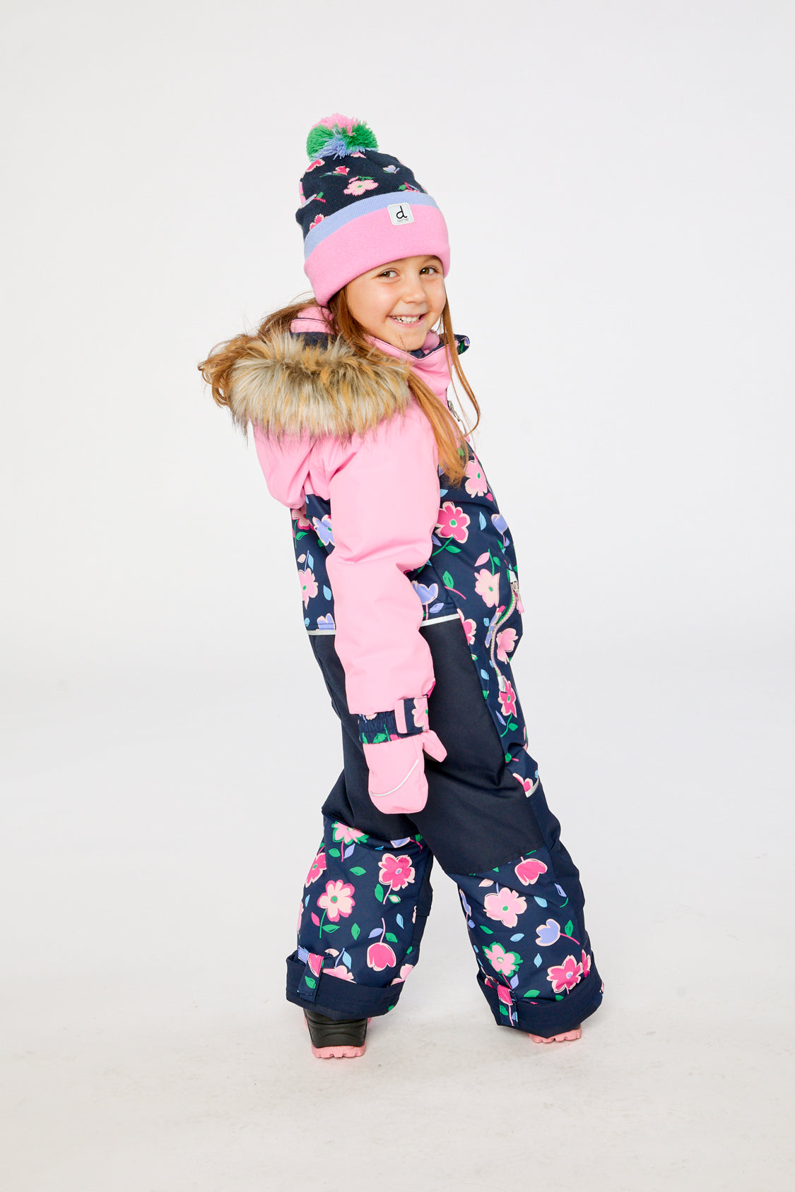 Kids One Piece Discover Snowsuit Blue Floral Print - J10DG70_1J018