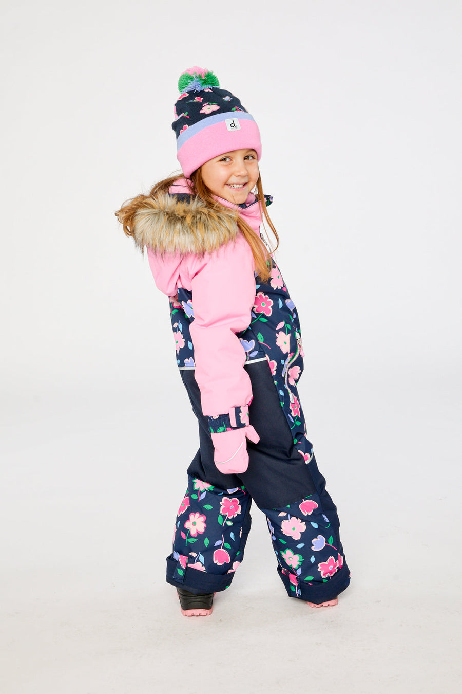 Kids One Piece Discover Snowsuit Blue Floral Print - J10DG70_1J018