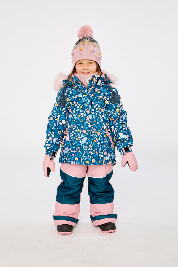 Two Piece Discover Snowsuit Blue And Pink Unicorn Print - J10DG80_1J016