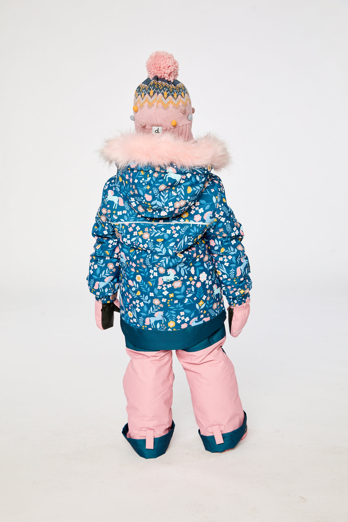Two Piece Discover Snowsuit Blue And Pink Unicorn Print - J10DG80_1J016