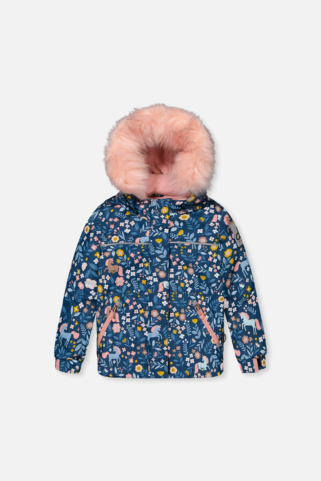 Two Piece Discover Snowsuit Blue And Pink Unicorn Print - J10DG80_1J016