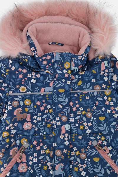 Two Piece Discover Snowsuit Blue And Pink Unicorn Print - J10DG80_1J016