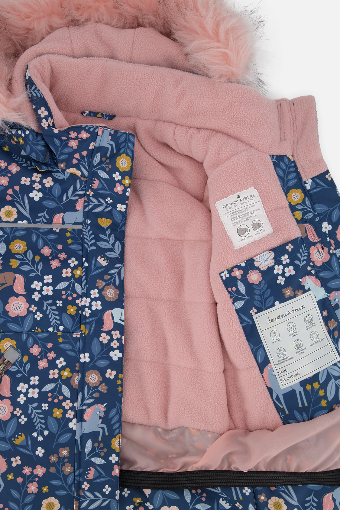Two Piece Discover Snowsuit Blue And Pink Unicorn Print - J10DG80_1J016