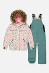 Two Piece Discover Snowsuit White With Retro Pink Print - J10DG80_1J017