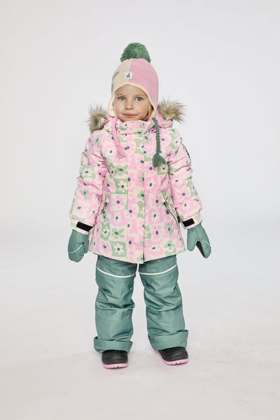 Two Piece Discover Snowsuit White With Retro Pink Print - J10DG80_1J017