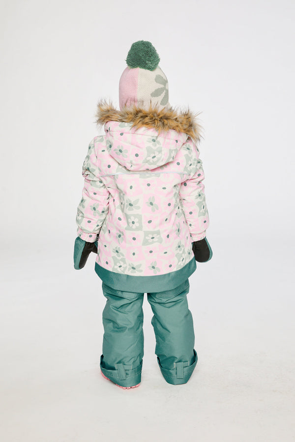 Two Piece Discover Snowsuit White With Retro Pink Print - J10DG80_1J017