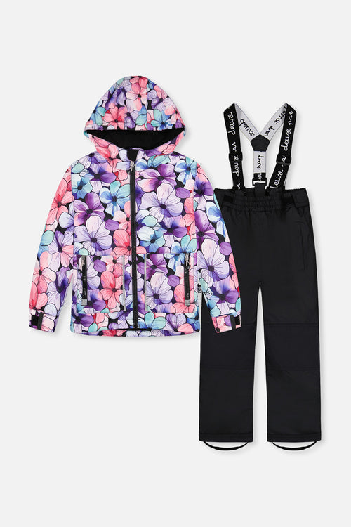 Light Weight Two Piece Chill Snowsuit Purple Floral Print