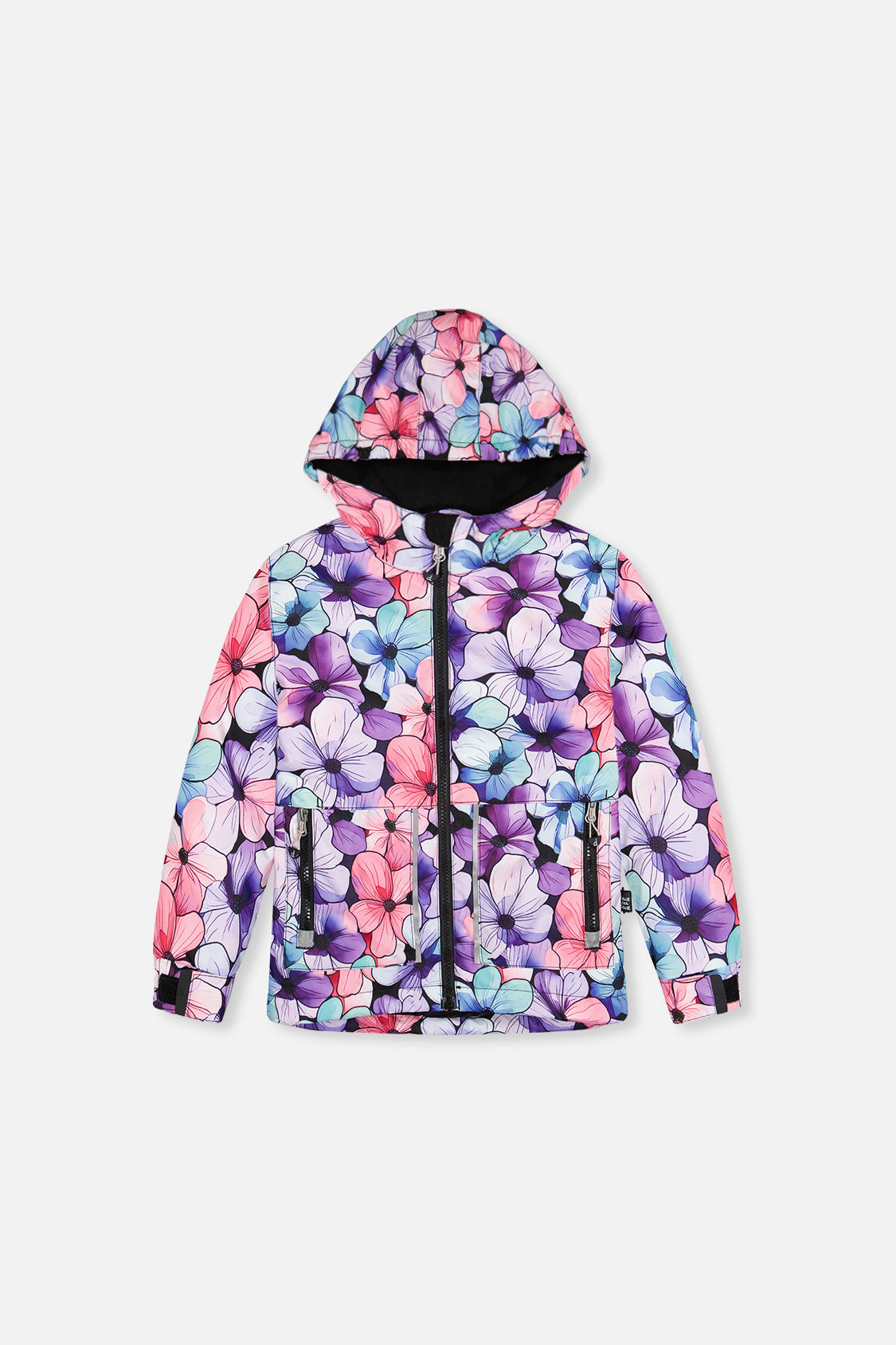 Leichter zweiteiliger Chill-Schneeanzug mit lila Blumenmuster