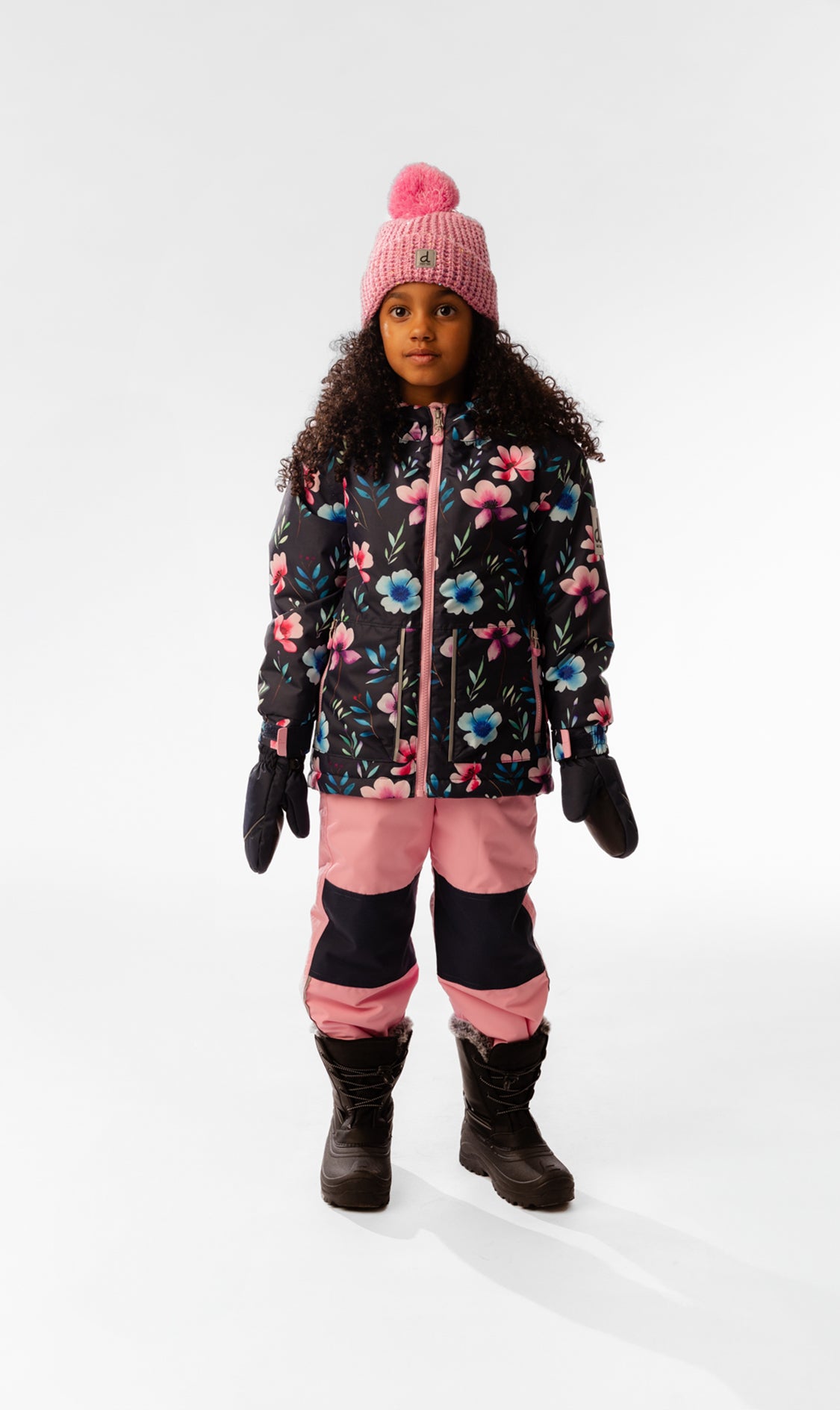 Leichter zweiteiliger Chill-Schneeanzug mit blauem Blumenmuster