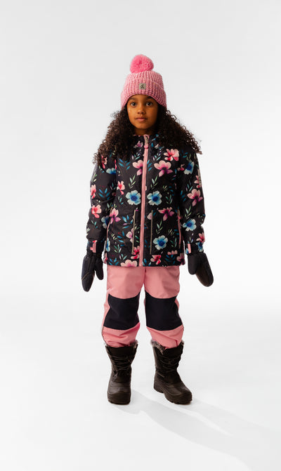 Leichter zweiteiliger Chill-Schneeanzug mit blauem Blumenmuster