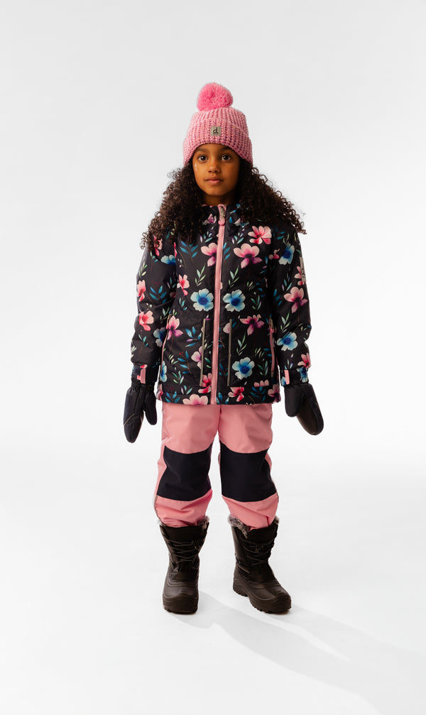 Leichter zweiteiliger Chill-Schneeanzug mit blauem Blumenmuster