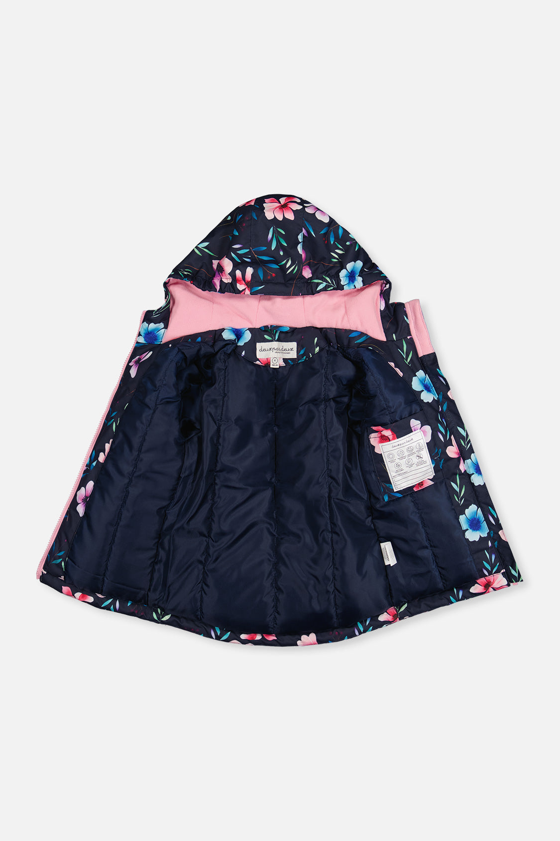 Leichter zweiteiliger Chill-Schneeanzug mit blauem Blumenmuster