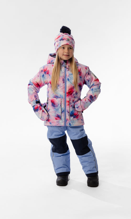 Light Weight Two Piece Chill Snowsuit Mauve Printed Flowers