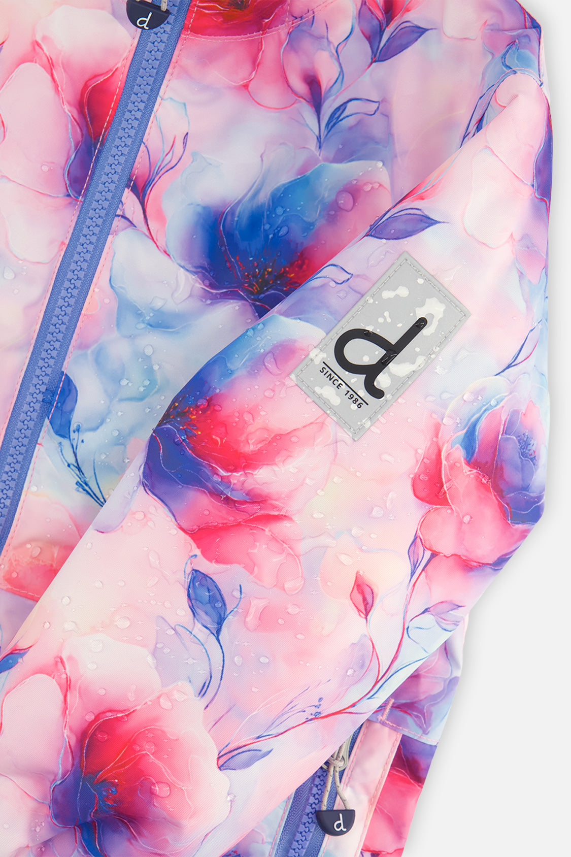 Leichter zweiteiliger Chill-Schneeanzug Mauve mit Blumenmuster