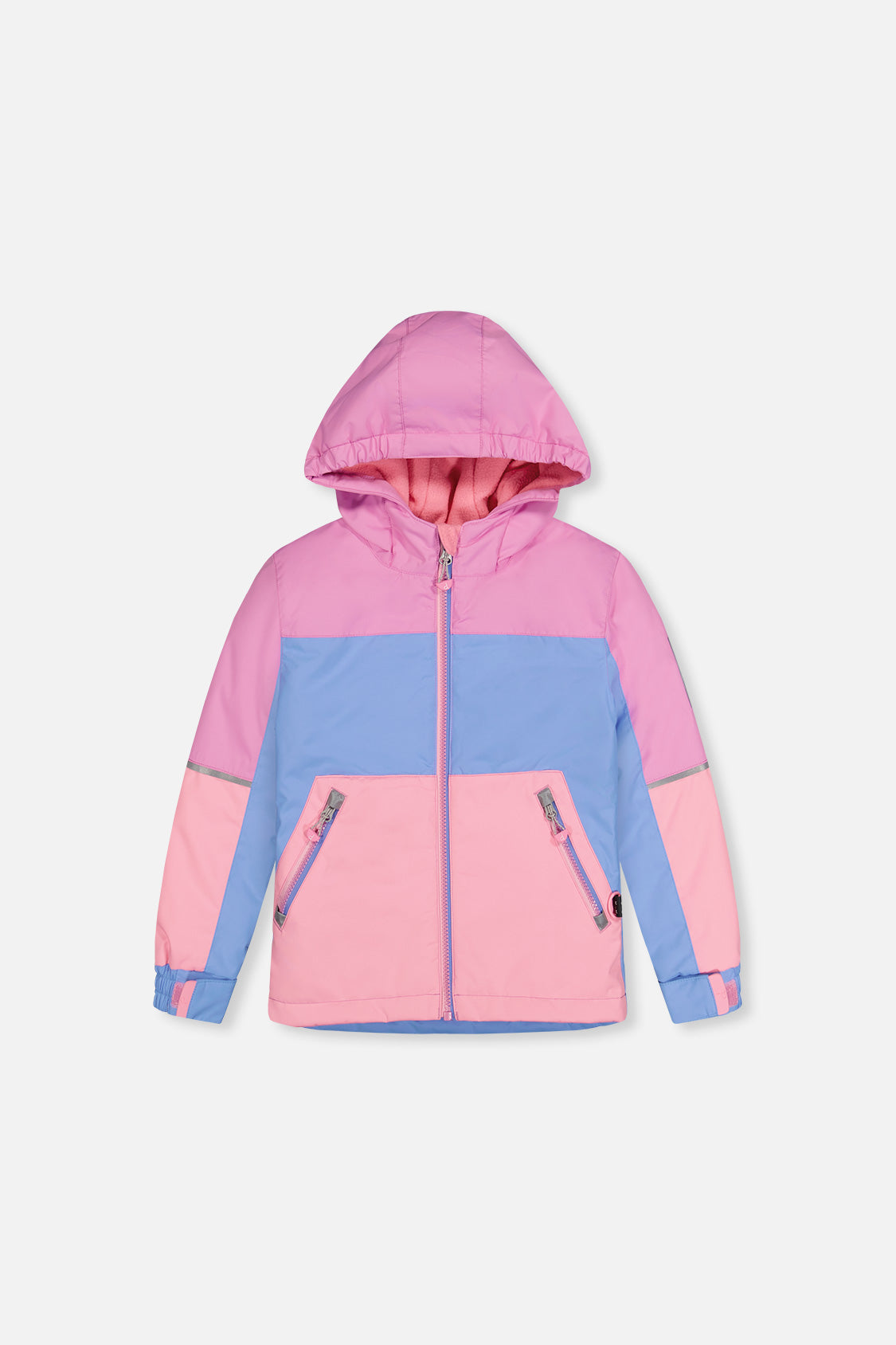 Leichter zweiteiliger Chill-Schneeanzug in Rosa, Blau und Mauve