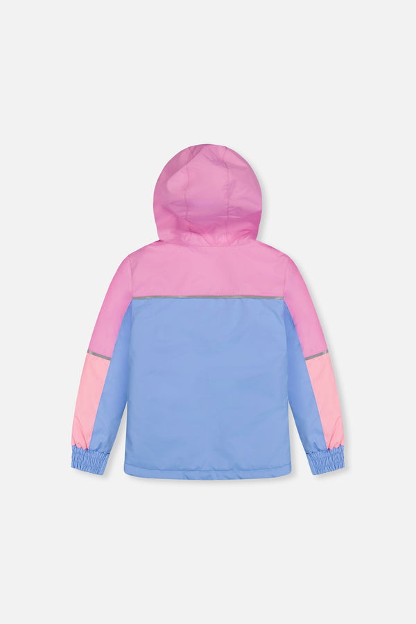 Leichter zweiteiliger Chill-Schneeanzug in Rosa, Blau und Mauve