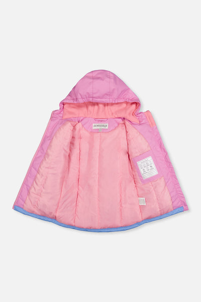 Leichter zweiteiliger Chill-Schneeanzug in Rosa, Blau und Mauve
