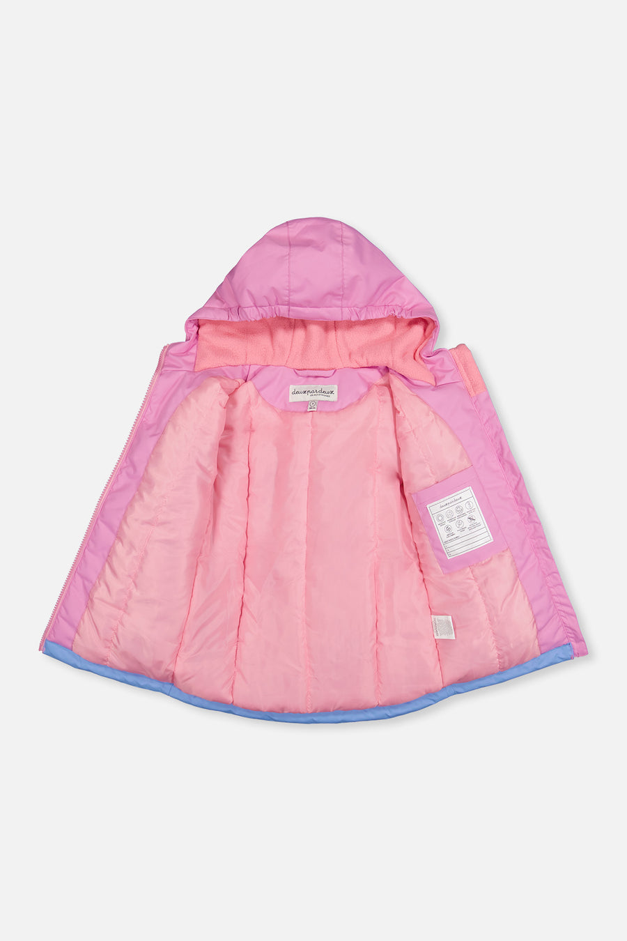Leichter zweiteiliger Chill-Schneeanzug in Rosa, Blau und Mauve