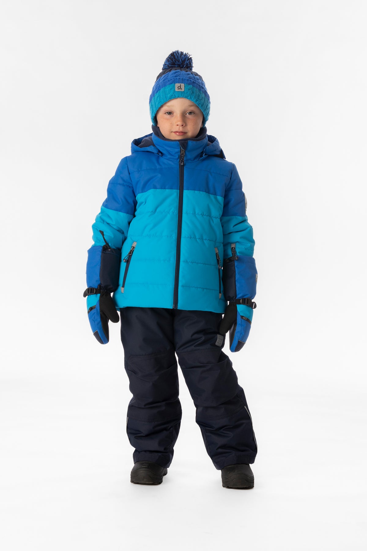 Two Piece Play Snowsuit Light And Dark Blue With Navy Pants