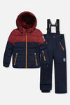 Habit de neige deux pièces PLAY bleu marine et bordeaux avec pantalon bleu marine