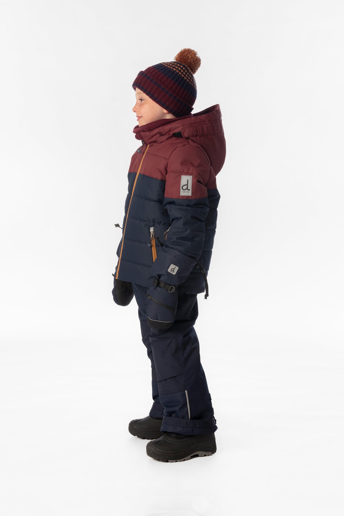Two Piece Play Snowsuit Navy And Burgundy With Navy Pants