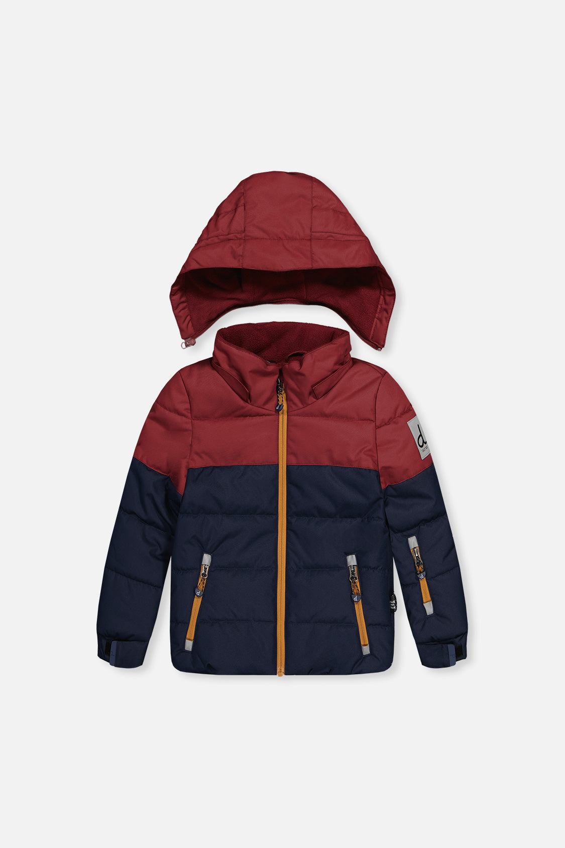 Two Piece Play Snowsuit Navy And Burgundy With Navy Pants