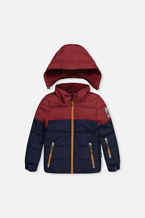 Habit de neige deux pièces PLAY bleu marine et bordeaux avec pantalon bleu marine