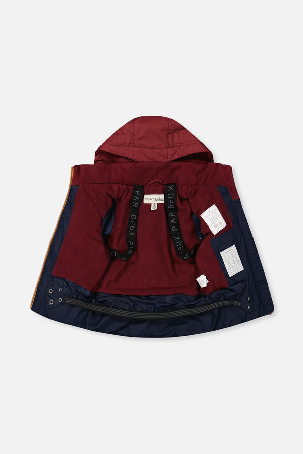 Two Piece Play Snowsuit Navy And Burgundy With Navy Pants