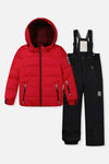 Habit de neige deux pièces PLAY rouge avec pantalon noir