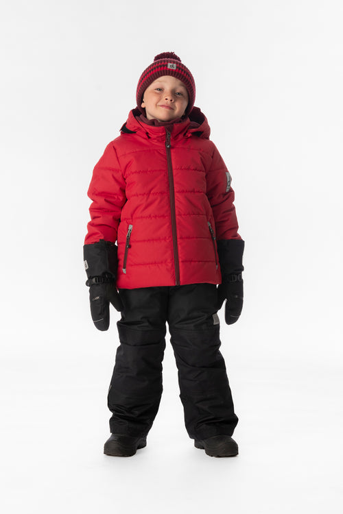 Habit de neige deux pièces PLAY rouge avec pantalon noir