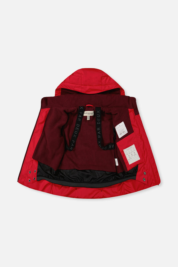 Habit de neige deux pièces PLAY rouge avec pantalon noir