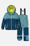 Habit de neige deux pièces PLAY bleu gris et bleu marine avec pantalon bleu gris