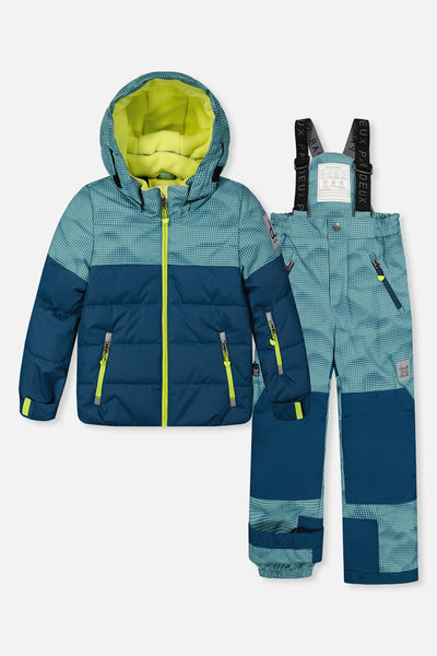 Zweiteiliger PLAY-Schneeanzug in Graublau und Marineblau mit graublauer Hose