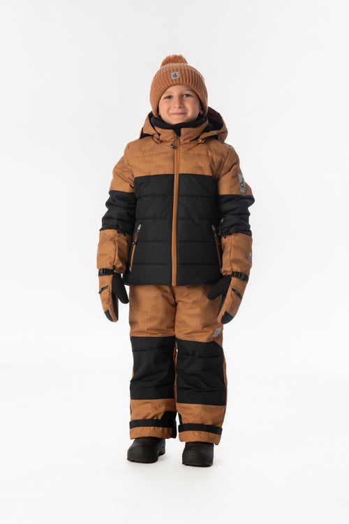 Habit de neige deux pièces PLAY brun et noir avec pantalon brun